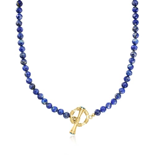 Ross-Simons Lapis Bead Toggle Necklace...