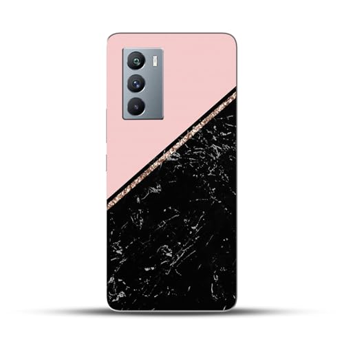 Image of COLORflow Back Cover Compatible with iQOO 9 SE 5G | Beautiful Black Pink Marble | Designer Printed Hard CASE Bumper Back Cover Compatible with iQOO 9 SE 5G