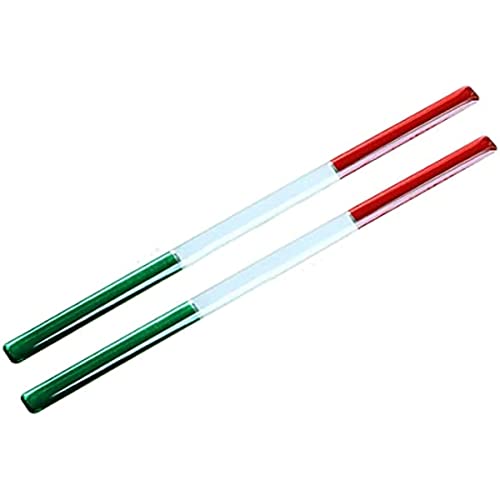2 x dünne Lange 14.5mm*0.9mm Italien Flaggen Aufkleber Biegbar Emblem Abzeichen Italienische Flagge für italienisches Auto, Fahrrad, LKW