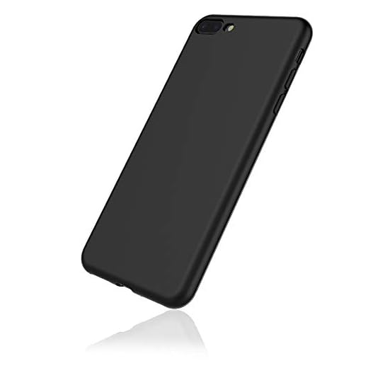 EasyAcc Coque Compatible avec iPhone 8 Plus iPhone 7 Plus,Protection Etui TPU Anti-Choc Case de Antidérapant Cover de Anti-Empreintes Mince Souple Housse pour iPhone 7 Plus/8 Plus/ - Noir