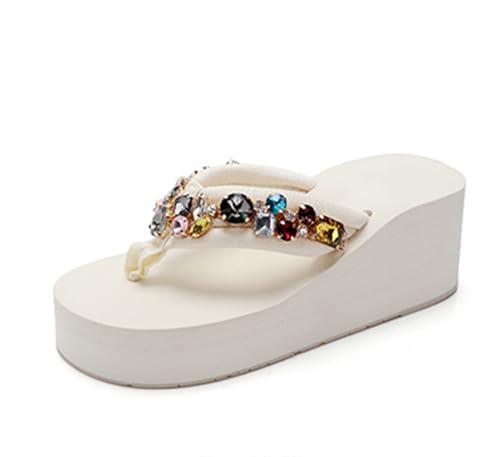 Women’s Wedge Sandal Rhinestone Thong Platform Flip Flops