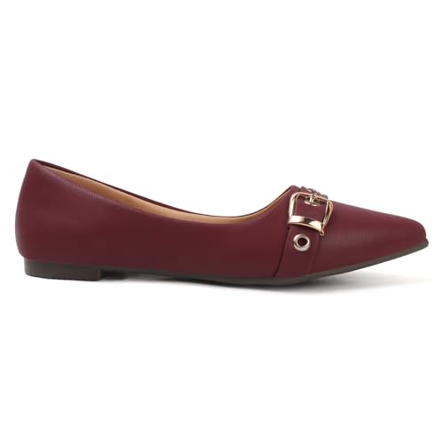 Image of Sukun FBC 99 Women's Bellies Flats Lightweight, Comfortable Slip-On Pointed Toe Shoes for Office, Casual | Stylish, Durable & Comfy