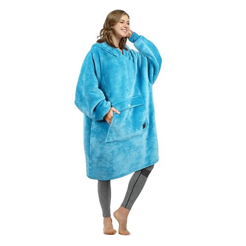 Catalonia Oversized Wearable Blanket Hoodie Sweatshirt, Comfortable Sherpa Lounging...