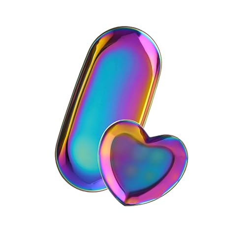 Didiseaon Nail Art Kit Storage Mini Manicure Tool Plate Stainless Steel 2pc Set Organize Your Nail Tools