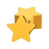 JIHUOO Sternförmige Papierausschnitte, 10,2 cm, groß, sternförmig, Papier-Stanzformen, Pinnwand, niedliche Bastelausschnitte, Kartenherstellung, Ausschnitte, Klassenzimmer, Wandausschnitte, Gelb, 200