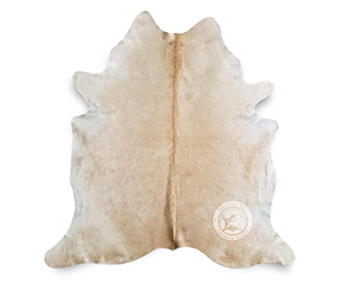 Sunshine Cowhides Alfombra de Piel de Vaca Biege y Blanca 190 x 160 cm Pieles del Sol