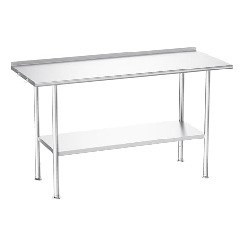 Image of Atelicf NSF Stainless Steel Prep Table 24X60 inch with Backsplash