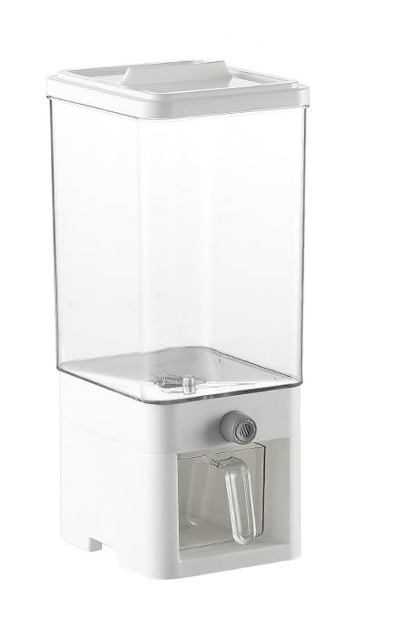 Grain and Rice Storage Container - Kitchen Dispenser for Pulses, Beans, Nuts, Oatmeal, Candy, Lentils, Small Beans - Dry Food Container 3750 ml (White)