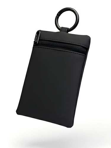 カラビナ付き 防水ミニポーチ 11.5 x 8cm メンズ 小さめ 薄型 ワイヤレスイヤホンポーチ イヤホンケース ミニイヤホンバッグ スマートキーケース ガジェットポーチ 防水ポーチ Eimless