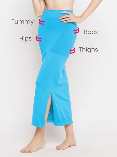 Image of Clovia Women's Petticoat Style Saree Shapewear with Side Slit in Violet