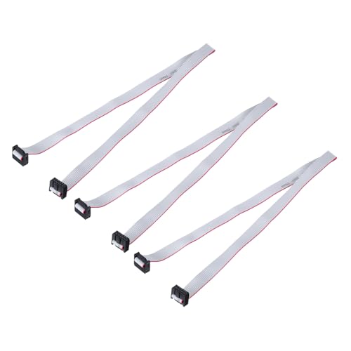 QUARKZMAN 3 Pcs Cable de Extensión IDC, Cable de Cinta Plana IDC de Paso de 2.54mm Ancho de 13mm Largo de 50cm 10 Pines FC a FC Conector de Cable de Cinta Plana para PC, Pantallas LED
