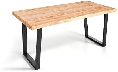 MOMMA HOME Mesa Comedor Madera - Mesa Salon Rustica, Mesa Comedor Patas Metálicas/Hierro Negro, Mesa Madera MDF, Comedor, Alaska, Color Roble/Negro (160_x_90_cm)