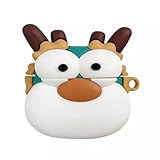 PFVXWJ Funny Cover for Huawei FreeClip Charger Case,3D Cartoon Earphone Protective Soft Shell,Shockproof Earbuds Cover for Boys Girls (Green)