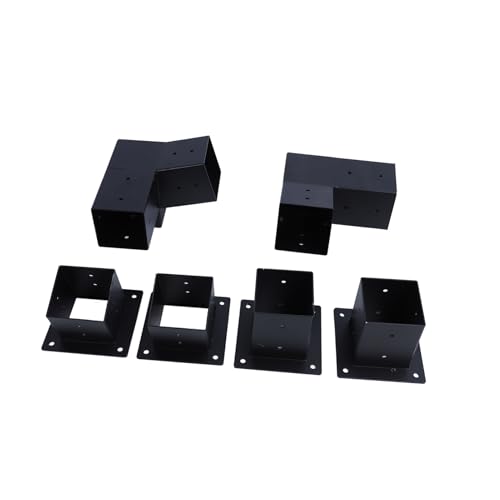 Kit de soportes para pérgola de 3 vías, soportes de montaje para techos inclinados en madera, kit para postes elevados de madera para patios, parques y patios traseros miniatura 6