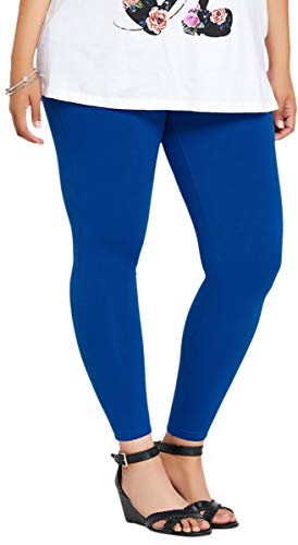 Image of ToBeInStyle Women's Skinny Fit Cotton Full Length Leggings Tights - Regular and Plus Sizes