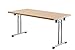 Produktbild Büro-Klapptisch DR-Büro - Maße 160 x 80 cm - 2 Farbvarianten - Höhe einstellbar 73,5 cm - Gestell Silber - leicht zusammenklappbar - Besprechungstisch, Farbe:Buche