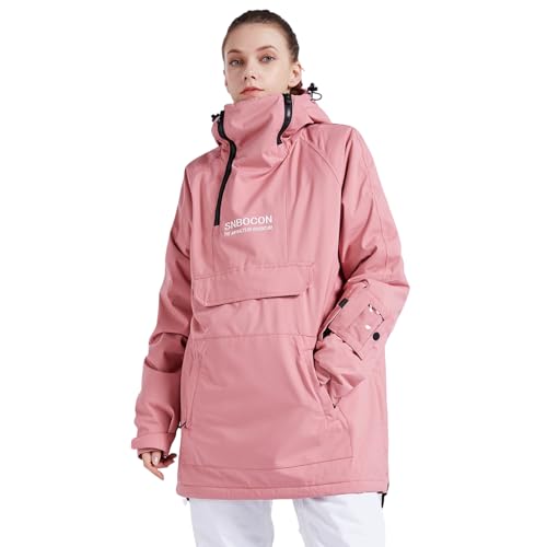 Bluemagic Chaqueta de Esquí Mujer, Chaqueta Invierno Mujer, Ropa Ski Mujer Ropa Térmica de Invierno para Exteriores, Abrigo Transpirable Cálido a Prueba de Viento(Rose,S)