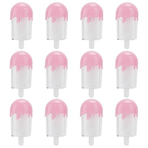 Cosmin Boîte à Bonbons en Forme de Crème Glacée 12 Pièces, Conteneur de Caisse, Cadeaux et Cadeaux de Fête, Conteneur de Caisse de Bonbons Fournitures de Fête de Mariage Durables (Rose)