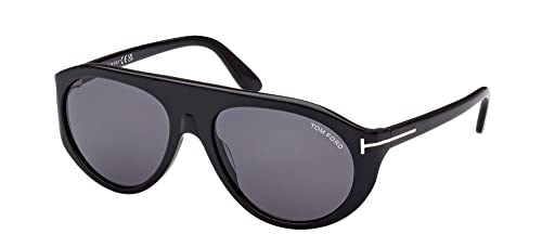 Tom Ford REX-02 FT 1001 Shiny Black/Dark Grey 57/17/135 men Sunglasses