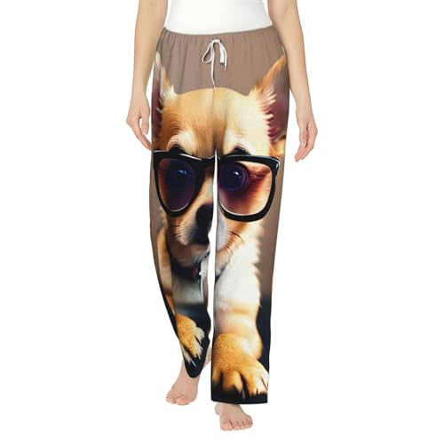 Pyjama pantalon chihuahua lunettes pour des nuits d'hiver douces et cocooning