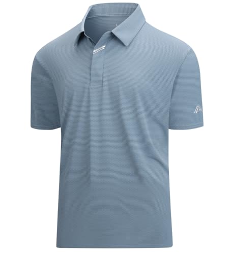 Image of Damipow Premium Golf Shirts for Men Dry Fit Performance Polo Short Sleeve Collared Shirt