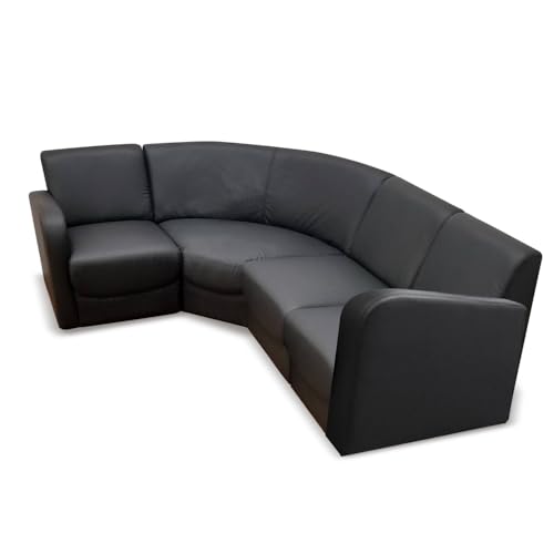 bloom新館 コーナーソファー コーナーソファ 4点セット ソファセット コンパクト L字 合皮レザー PVC シンプル モダン (ブラック)