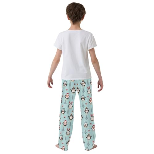 ZZXXB Penguin Gift Tree Boys Long Pants Soft Trousers Elastic Waist Kids Lounge Bottoms with Pockets S-XL3