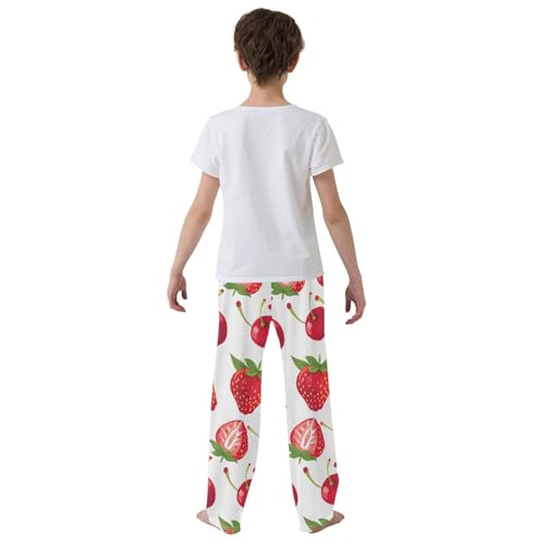 Strawberry Cherry Red Pajama Pants Long Sleep Pant Soft PJ Bottoms Sleepwear3