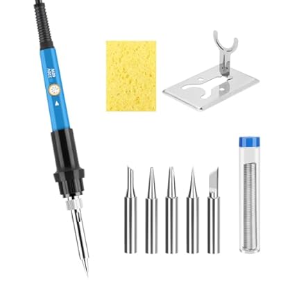 Foto di talifoca Saldatore Kit,60W Kit di Saldatura a Stagno Professionale Con interruttore ON/OFF,Temperatura Regolabile 220℃〜480℃ con 5 Punte per Saldatore per Manutenzione Saldare Piccoli Elettrodomestici