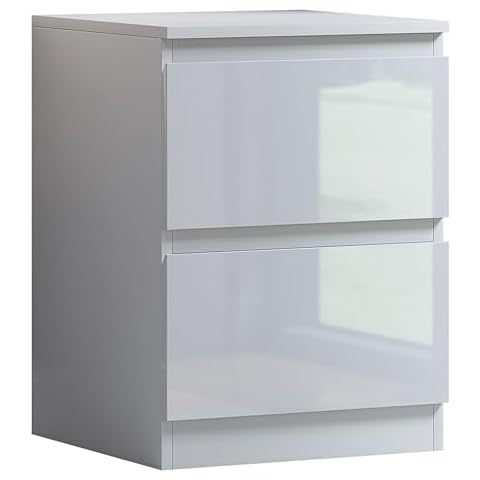 FWStyle High Gloss 2 Drawers Bedside Cabinet Cover