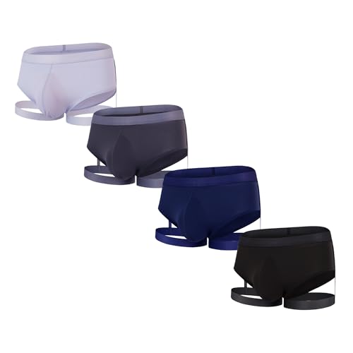 QiaTi Mens Jockstrap Underwear Ice Silk Jock Straps Breathable Athletic Supporter Men's Briefs Hot Sport Stretchy Underpants3