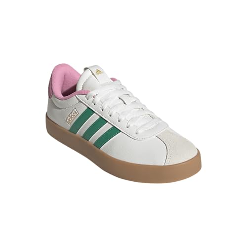 adidas Women's VL 3.0 Sneaker, White/Court Green/Bliss Pink, 5.52