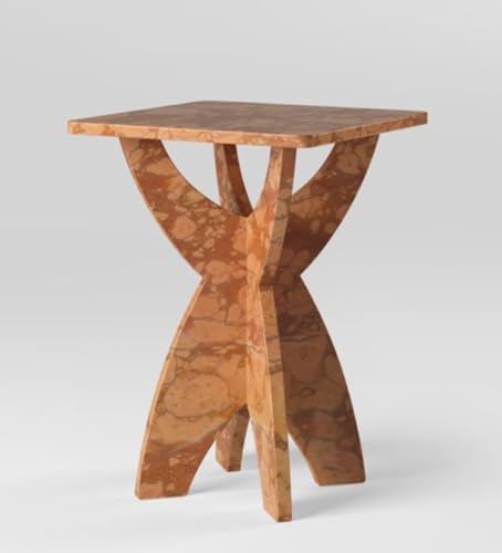 Casa Padrino Rosso Verona Table d'appoint en marbre terre cuite 45 x 45 x H. 60 cm - Meubles de salon Qualité