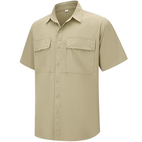 linlon Safari Shirt Men Short Sleeve UPF 50 UV Sun Protection Quick Dry Hiking Fishing Shirts2