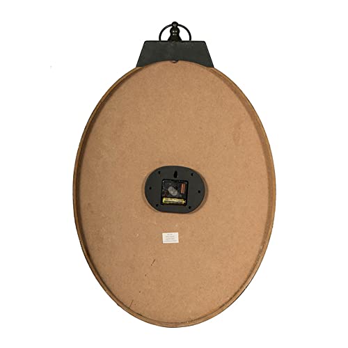 A And B Home 35002-Ds 29" H Antique White Wood/Metal Indoor Thaddeus Oval Clock Wall Art #TOP3