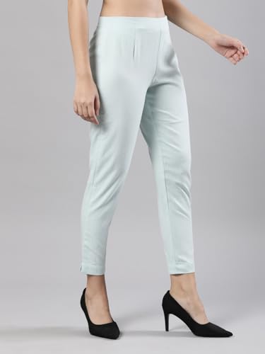 Image of Femmora Comfortable Fit Solid Straight Pant, Breathable Cotton Fabric with Side Zip Button Closure, for Women, Pack of 1