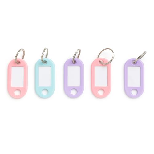 Chaveiro de Plástico com Etiqueta para Identificação – Kit com 5 Peças Coloridas | Organizador de Chaves e Acessórios | Prático, Durável e Multifunção