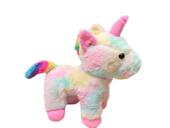 Image of Rainbow Unicorn Soft Stuffed Toy with Glittery Horn | Super Soft Plush Animal for Kids for Girls & Boys | Multicolor, 35 cm