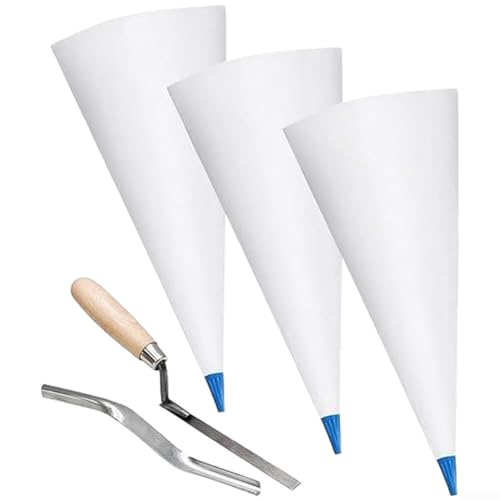 Set di sacchetti per stuccatura in pelle PVC con piccola cazzuola e strumento di livellamento, adatto per stuccatura di piastrelle, applicazione e superfici in muratura