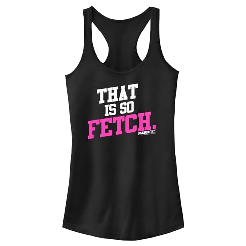 Junior's Mean Girls That is So Fetch Quote Racerback Tank Top - Black - X Small