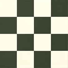 Happy Days Vinyl Flooring - Straight Checkered Tiles - Black and White - 3m x 2m Roll