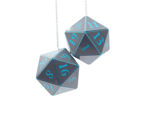 Pair of D20 Car Mirror Dice [2