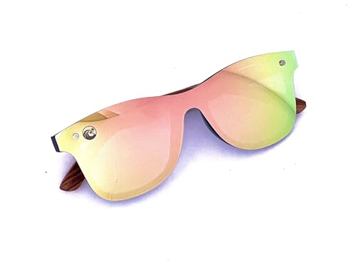 1504 Wood Sunglasses with Polarized Mirrored Lenses for Women and Men with UVA/UVB Ray Protection