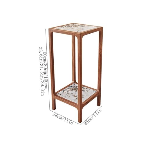 Support de vase en noyer noir de sol pour salon chic (S)