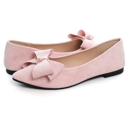 Image of Stunner Womens Flats Fashion Pointed Toe Bowknot Ballet Flats Cute Slip On Dress Flats Comfortable Party Wedding Flats2