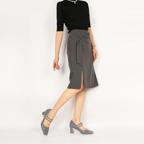 Soireelady Womens Mary Jane Shoes Chunky Block Heel Pumps Square Toe Low Heels Double Strap Buckle Comfort Dress Shoes 2.5 Inches2