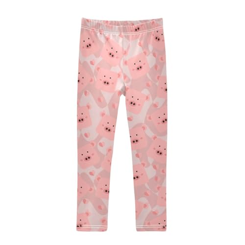Girls Leggings Cute Square Face Pig Toddler Girls Clothes Leggings for Girls Toddler Girls Leggings 3-4T