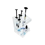 SENLIN DENTAL Dental Composite Syringe Organizer, 11/12/21 Holes Transparent Multi-Function Dental Syringe Holder for Composite Resin Adhesive Syringes, Resin Placement Rack (12 Holes)