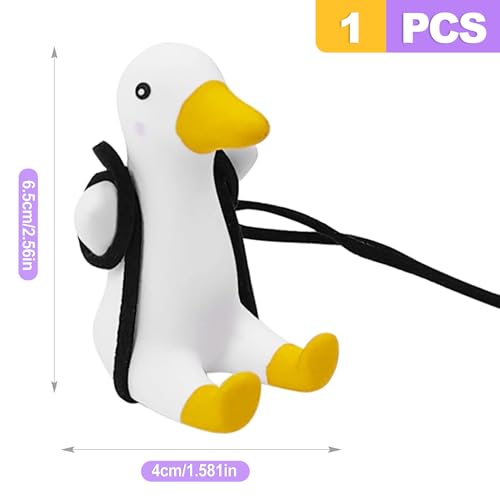 ZeriLion Funny Swinging Duck Car Ornament for Rear View Mirror Cute Auto Interior Decor Accessories Gifts for Men Women Teens - Thumbnail 2