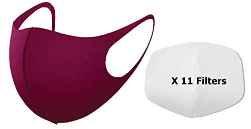 Knitting Factory Face Covering Soft Light Washable Reusable With Replaceable Filters- Made In Korea (Hot Pink with 11 Filters)